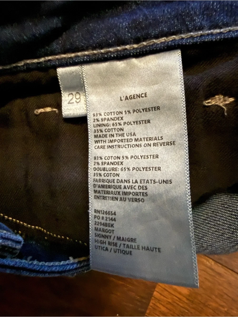 L'agence Margot High Rise Skinny Jeans Utica size 29
